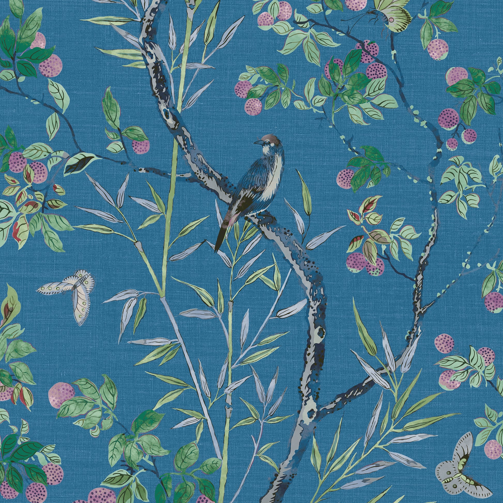 Purchase Thibaut Wallpaper SKU T42008 pattern name Claire color Navy. 
