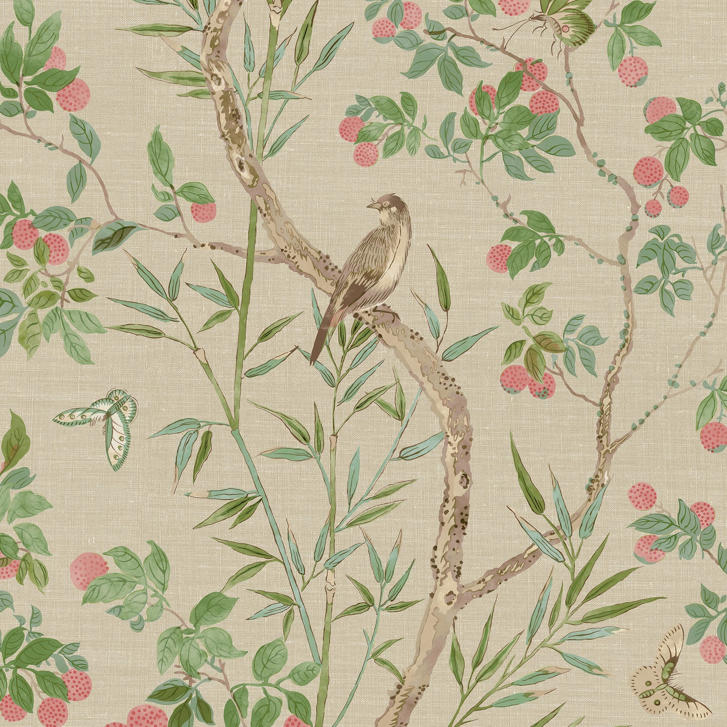 Purchase Thibaut Wallpaper SKU# T42009 pattern name Claire color Coral and Green. 
