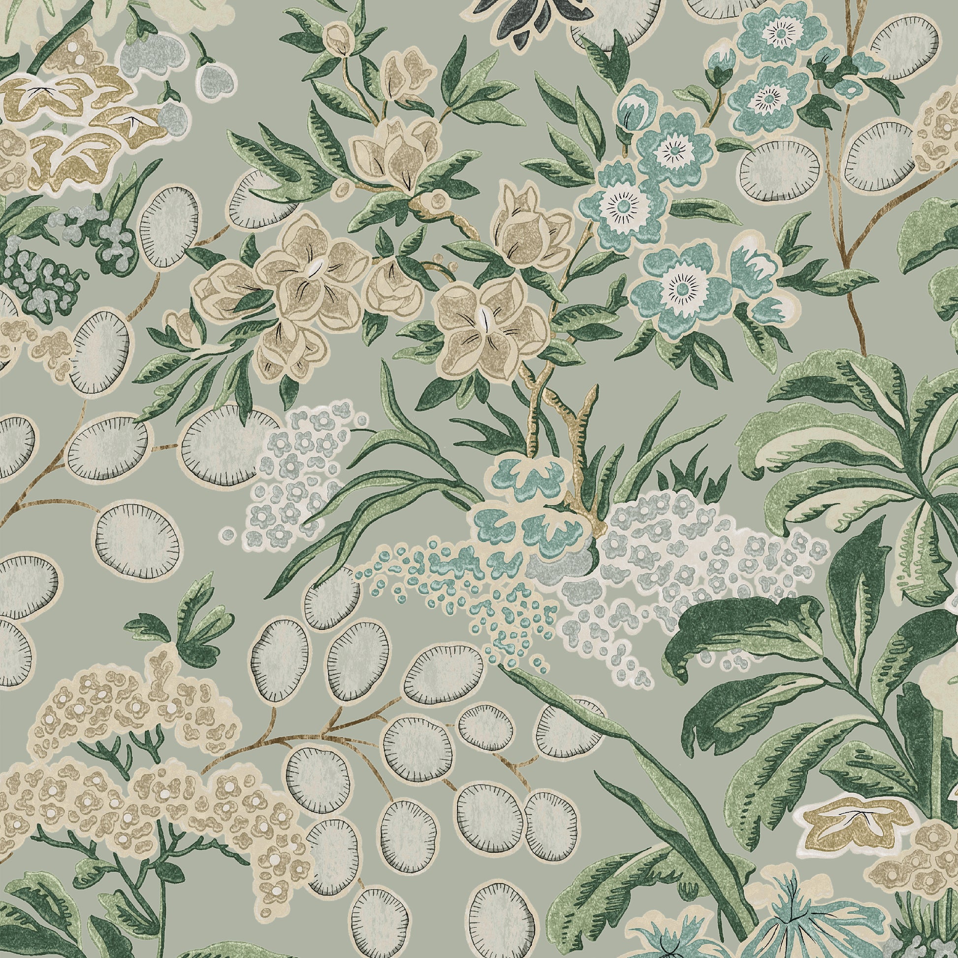 Purchase Thibaut Wallpaper SKU T42039 pattern name Meadow color Sage. 