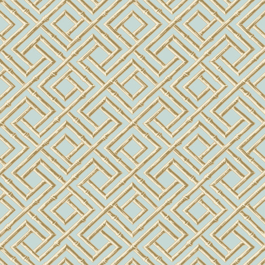 Purchase Thibaut Wallpaper Item T42046 pattern name French Lattice color Blue and Beige. 