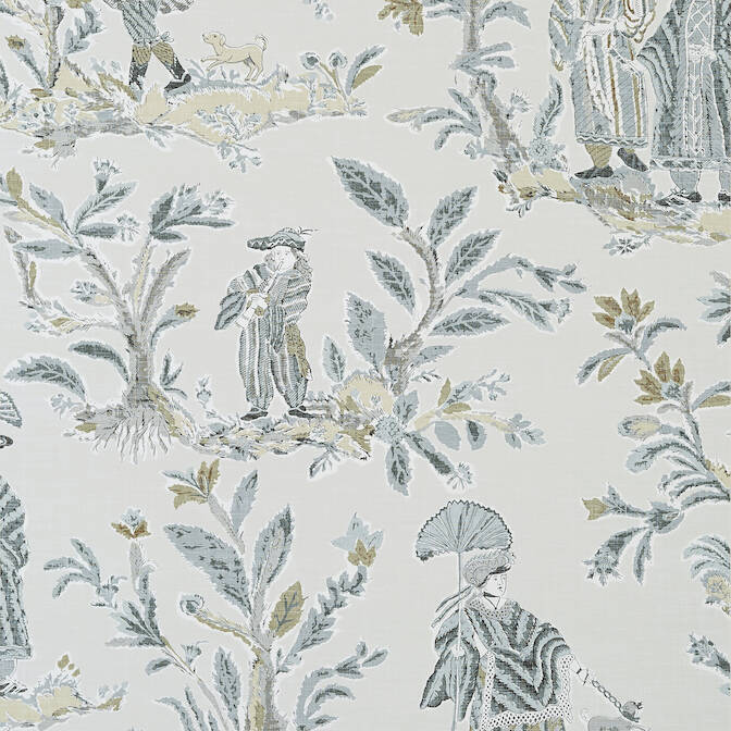 Select T72576 Royale Toile Chestnut Hill Thibaut Wallpaper