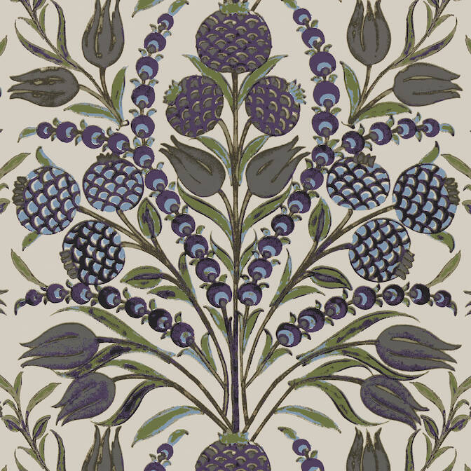 View T72600 Corneila Chestnut Hill Thibaut Wallpaper