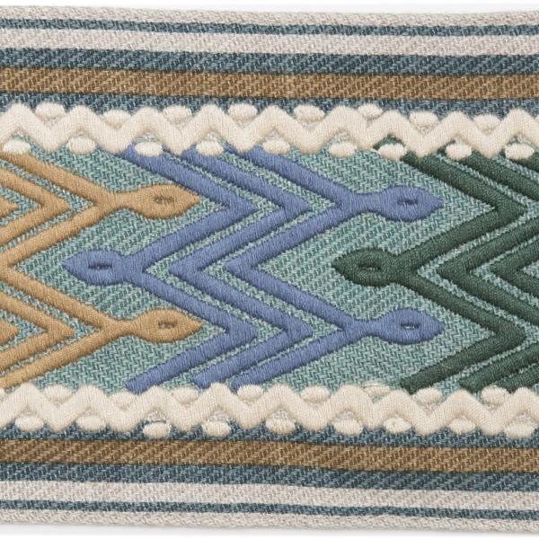 Sample TL10164.536.0 Tana Tape, Lagoon Teal Trim Fabric by Lee Jofa
