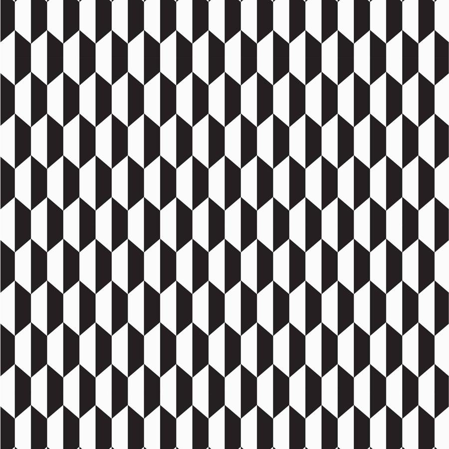 Sample F111-9034 Tile Blk Wht by Cole and Son Fabric