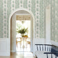 Purchase Vp1301 | Jardin, Beaumont Green Floral Stripe - Antonina Vella Wallpaper