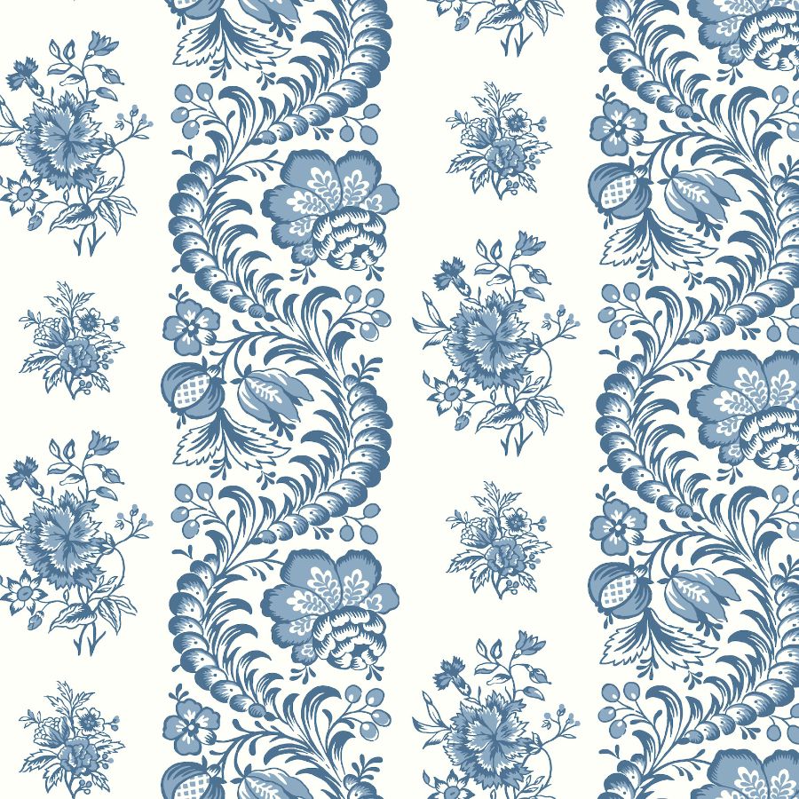 Purchase Vp1302 | Jardin, Beaumont Blue Floral Stripe - Antonina Vella Wallpaper