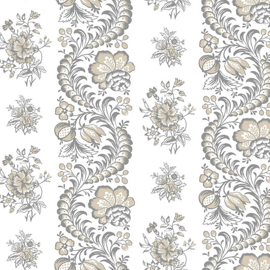 Purchase Vp1303 | Jardin, Beaumont Charcoal Floral Stripe - Antonina Vella Wallpaper