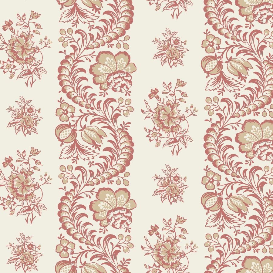 Purchase Vp1304 | Jardin, Beaumont Ruby Floral Stripe - Antonina Vella Wallpaper