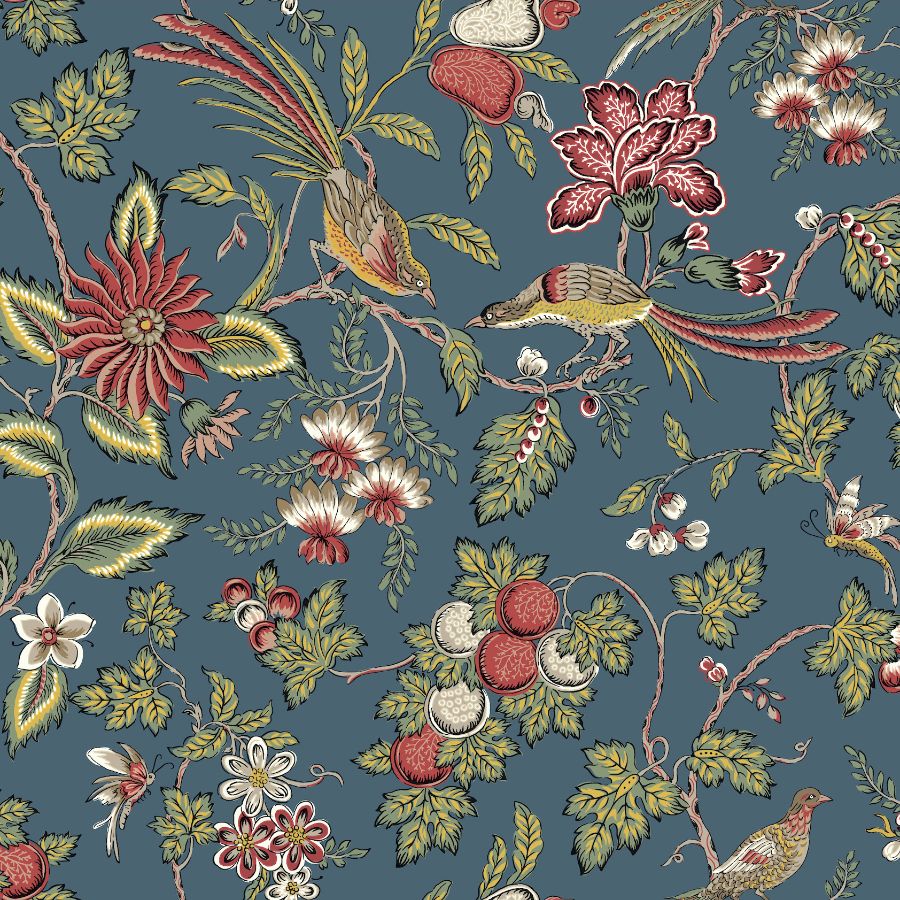 Purchase Vp1311 | Jardin, Parterre Indigo Jacobean - Antonina Vella Wallpaper