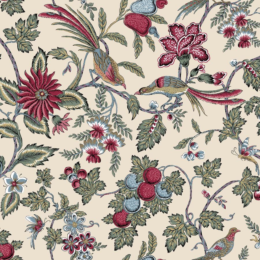 Purchase Vp1312 | Jardin, Parterre Raspberry Jacobean - Antonina Vella Wallpaper