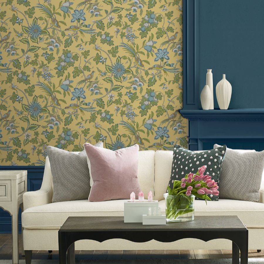 Purchase Vp1313 | Jardin, Parterre Light Yellow Jacobean - Antonina Vella Wallpaper