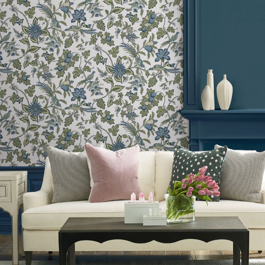 Purchase Vp1314 | Jardin, Parterre Blue Jacobean - Antonina Vella Wallpaper