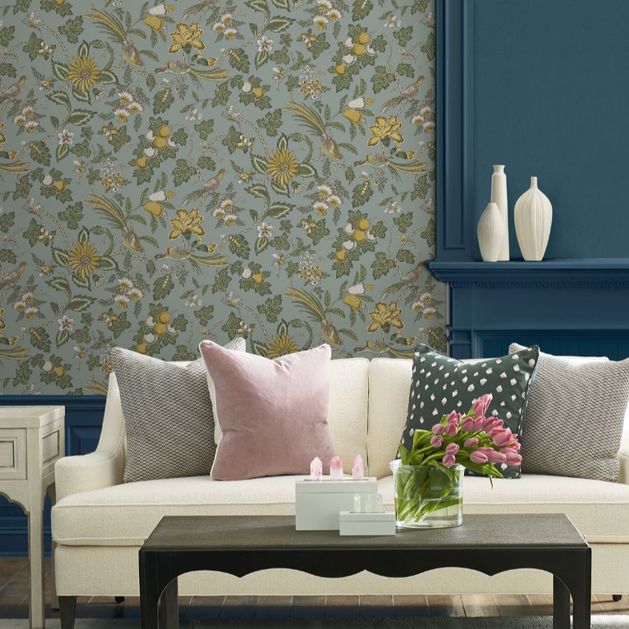 Purchase Vp1315 | Jardin, Parterre Light Blue Jacobean - Antonina Vella Wallpaper