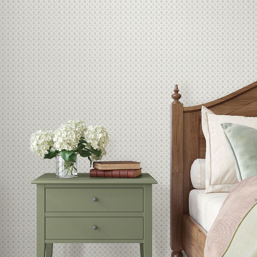 Purchase Vp1334 | Jardin, Priti Grey Floral Grid - Antonina Vella Wallpaper
