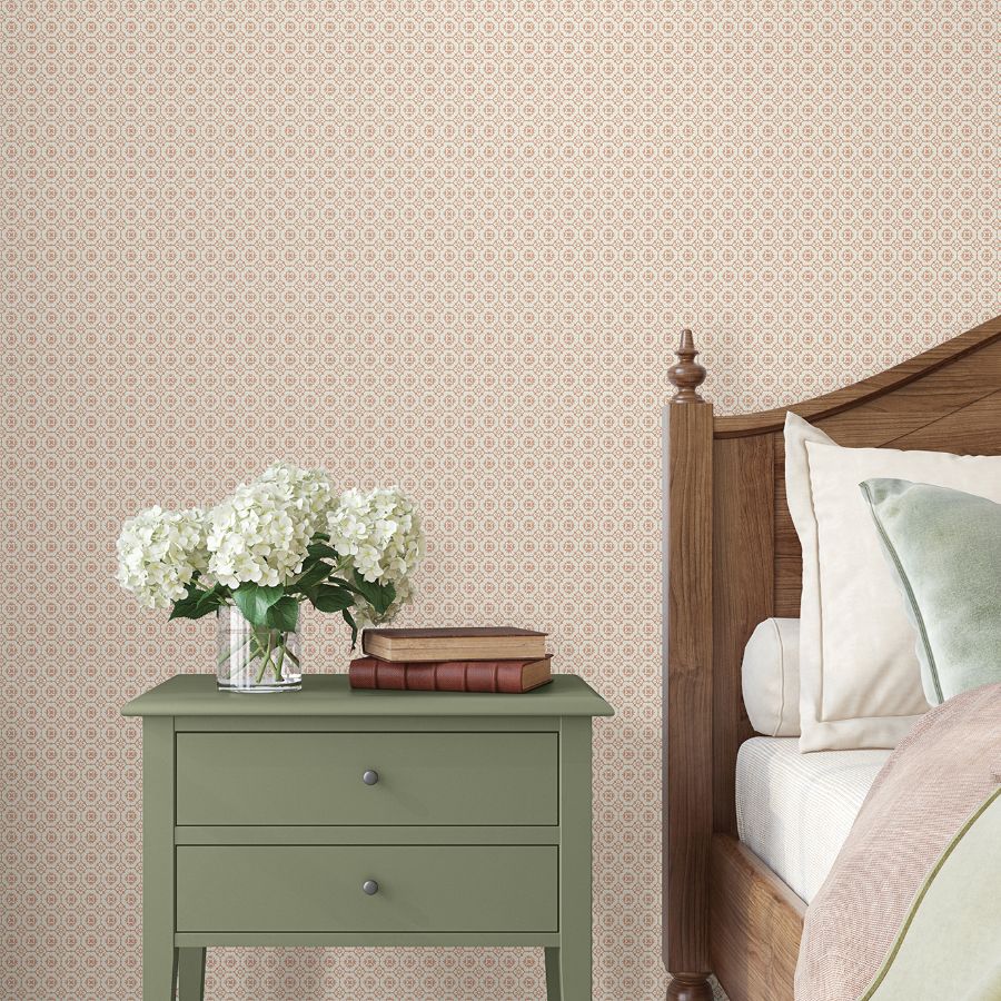Purchase Vp1335 | Jardin, Priti Rose Floral Grid - Antonina Vella Wallpaper