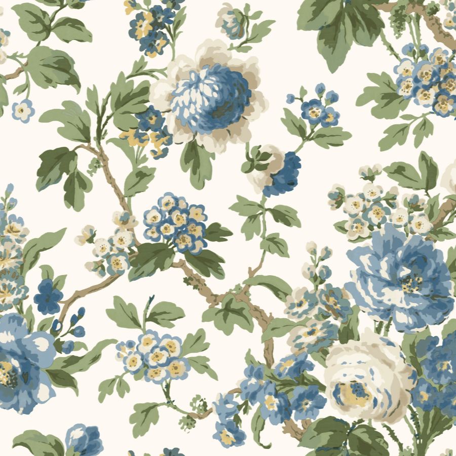 Purchase Vp1352 | Jardin, Beatrix Blue Vintage Floral - Antonina Vella Wallpaper