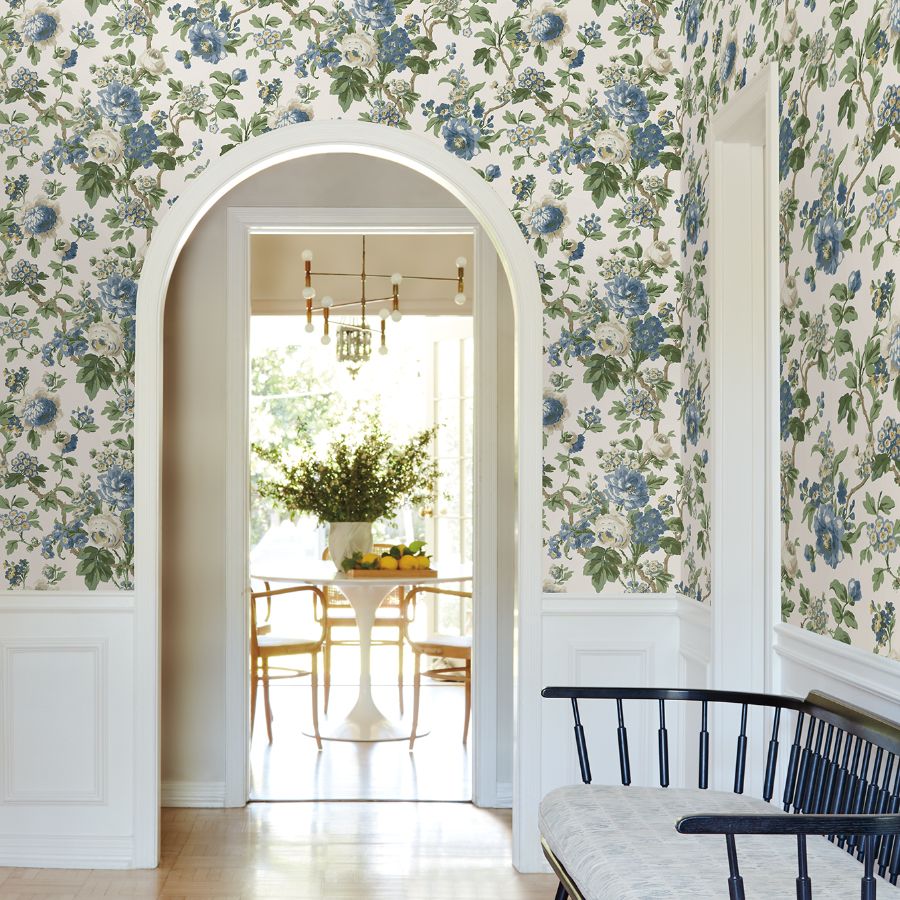 Purchase Vp1352 | Jardin, Beatrix Blue Vintage Floral - Antonina Vella Wallpaper