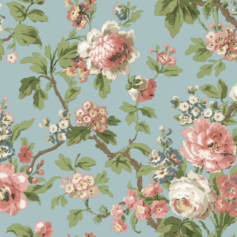 Purchase Vp1354 | Jardin, Beatrix Sky Blue Vintage Floral - Antonina Vella Wallpaper