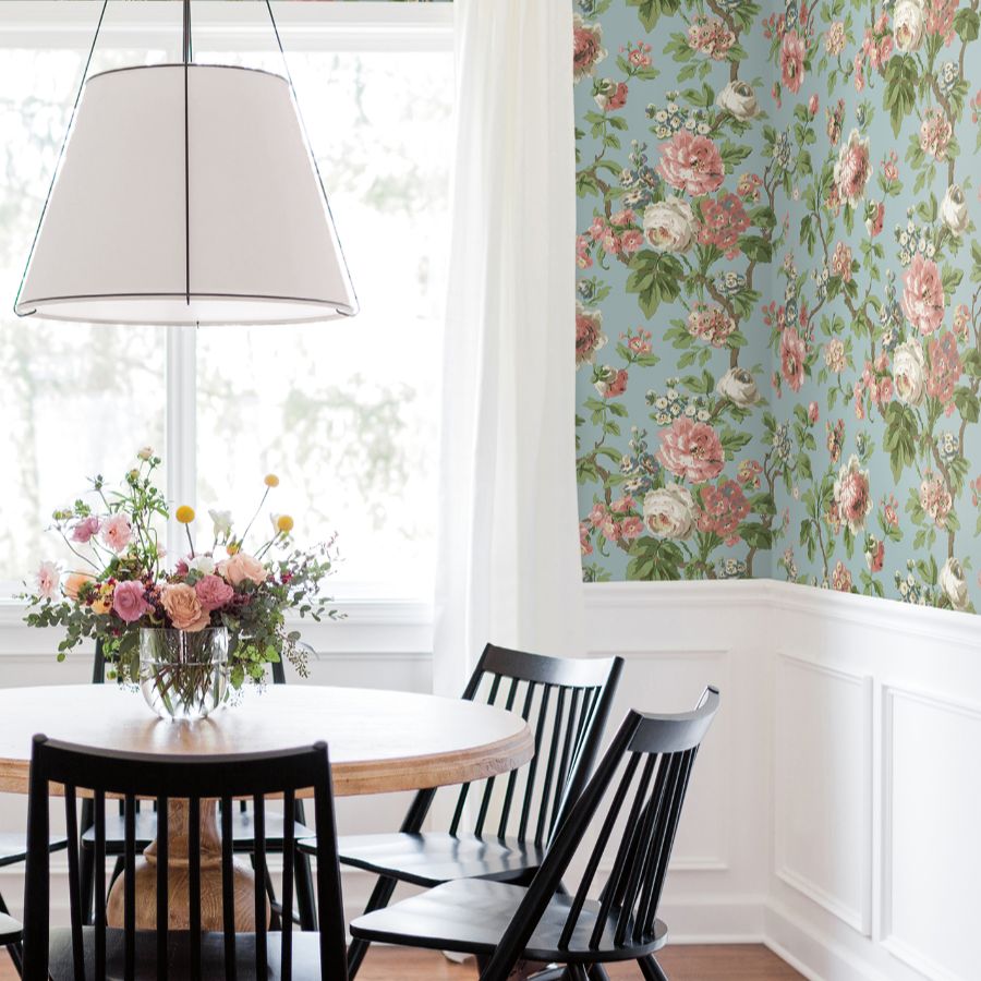 Purchase Vp1354 | Jardin, Beatrix Sky Blue Vintage Floral - Antonina Vella Wallpaper