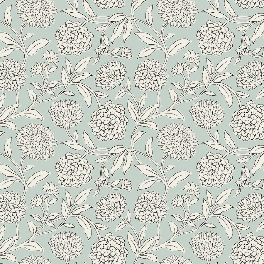 Purchase Vp1361 | Jardin, Chatsworth Garden Sky Blue Floral Trail - Antonina Vella Wallpaper