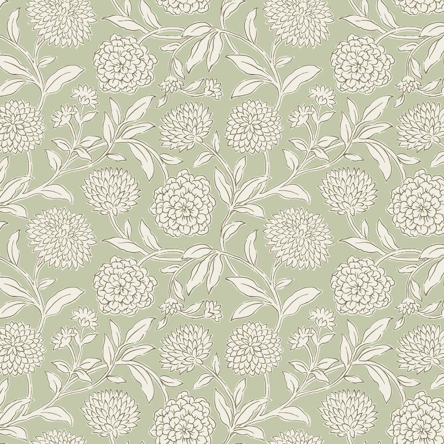 Purchase Vp1362 | Jardin, Chatsworth Garden Light Green Floral Trail - Antonina Vella Wallpaper