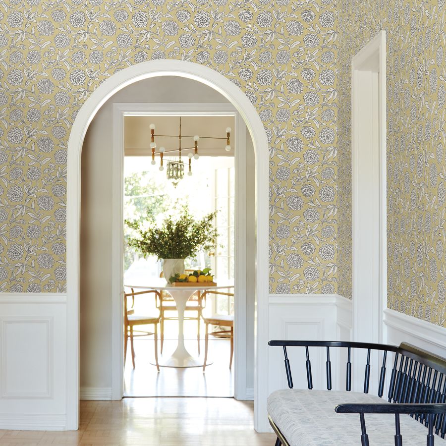 Purchase Vp1364 | Jardin, Chatsworth Garden Butter Floral Trail - Antonina Vella Wallpaper