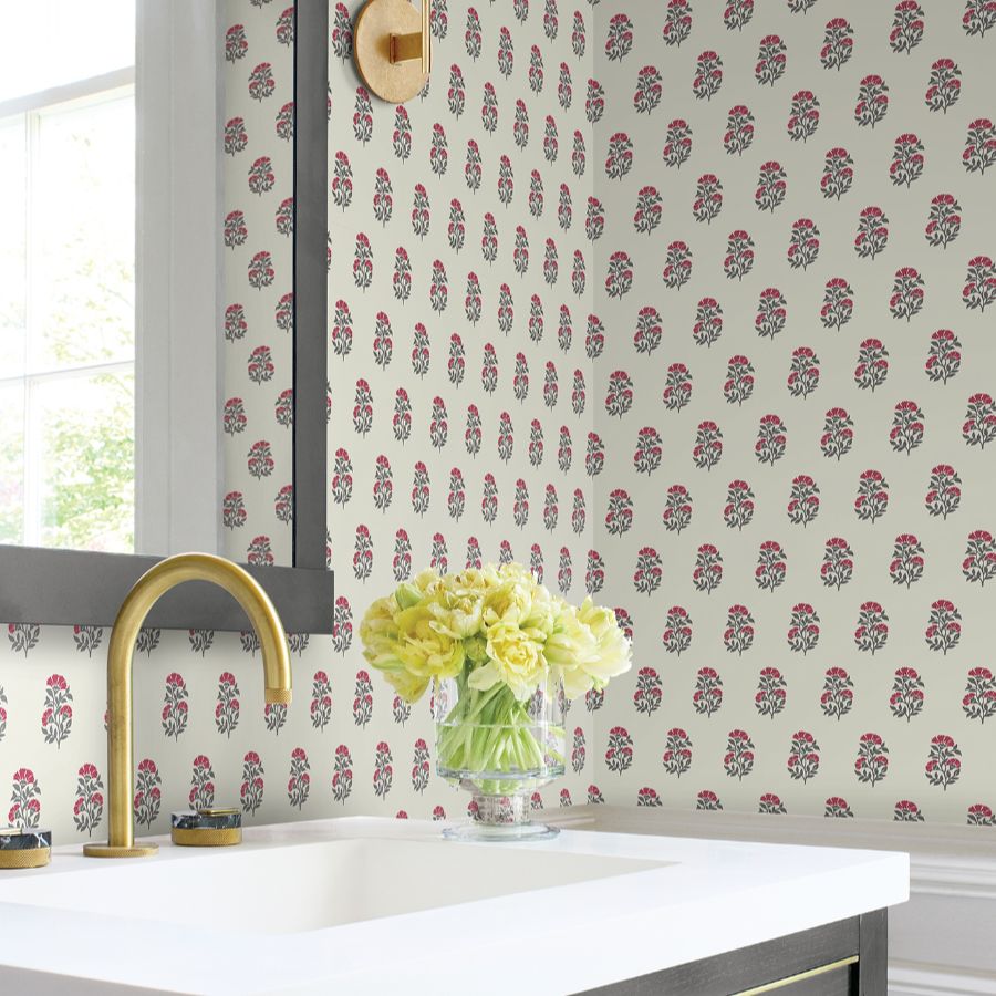 Purchase Vp1381 | Jardin, Sylvie Ruby Floral - Antonina Vella Wallpaper