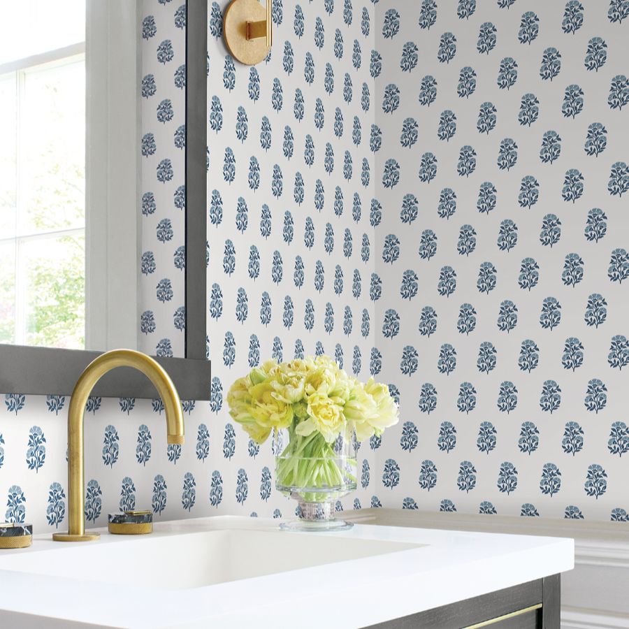 Purchase Vp1384 | Jardin, Sylvie Blue Floral - Antonina Vella Wallpaper