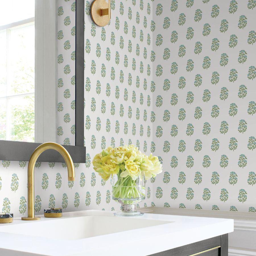 Purchase Vp1385 | Jardin, Sylvie Green Floral - Antonina Vella Wallpaper