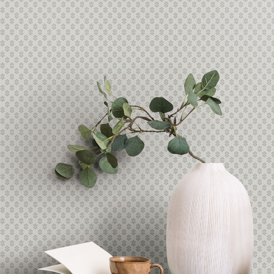 Purchase Vp1396 | Jardin, Brioni Cream Floral Stamp - Antonina Vella Wallpaper