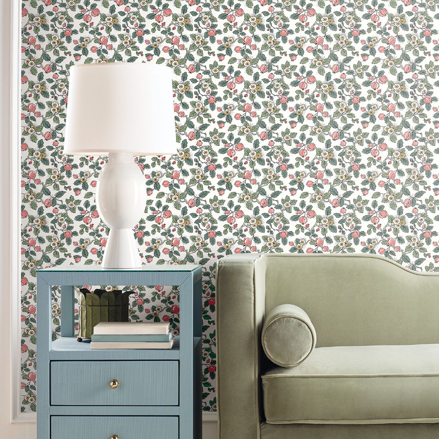 Purchase Vp1412 | Jardin, Framboise Pink Berry Vines - Antonina Vella Wallpaper
