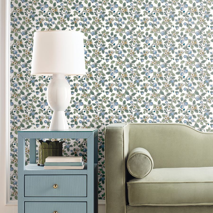 Purchase Vp1413 | Jardin, Framboise Blue Berry Vines - Antonina Vella Wallpaper