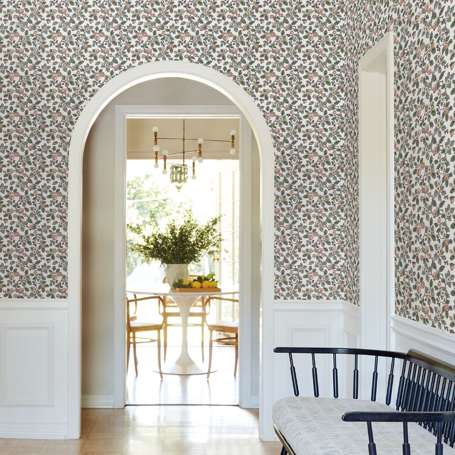 Purchase Vp1414 | Jardin, Framboise Blush Berry Vines - Antonina Vella Wallpaper