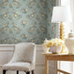 Purchase Vp1422 | Jardin, Genevieve Harbor Blue Floral Trail - Antonina Vella Wallpaper