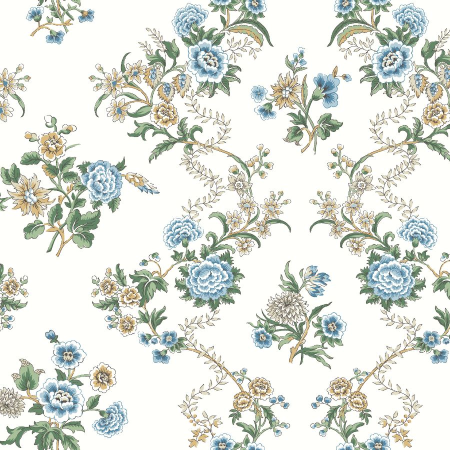 Purchase Vp1423 | Jardin, Genevieve Sapphire Floral Trail - Antonina Vella Wallpaper