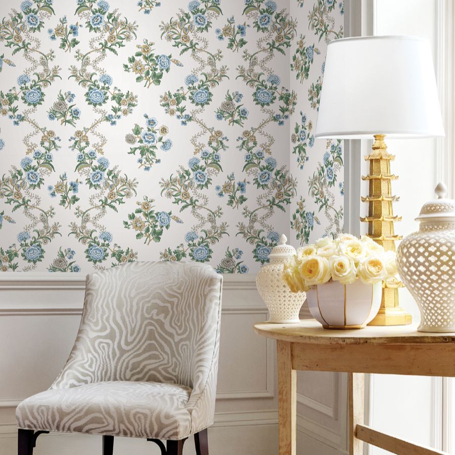 Purchase Vp1423 | Jardin, Genevieve Sapphire Floral Trail - Antonina Vella Wallpaper