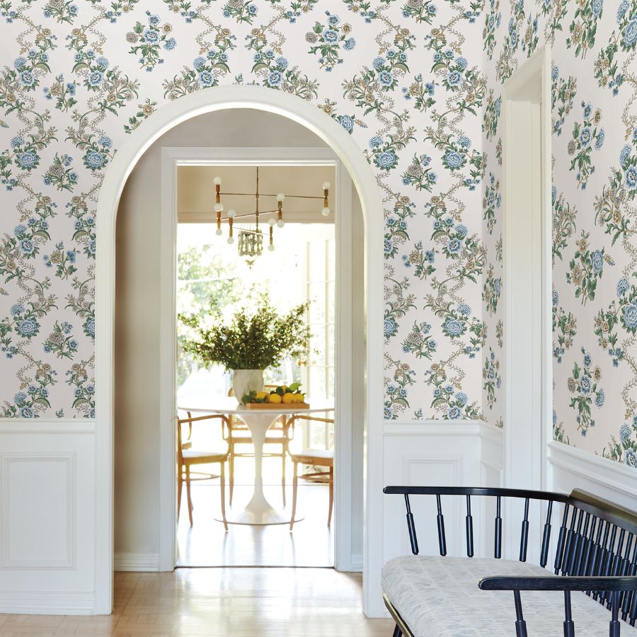 Purchase Vp1423 | Jardin, Genevieve Sapphire Floral Trail - Antonina Vella Wallpaper