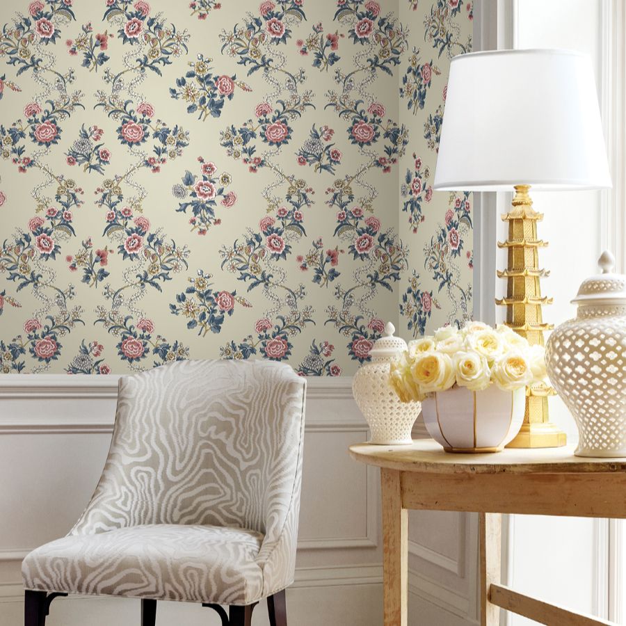 Purchase Vp1424 | Jardin, Genevieve Rose Floral Trail - Antonina Vella Wallpaper
