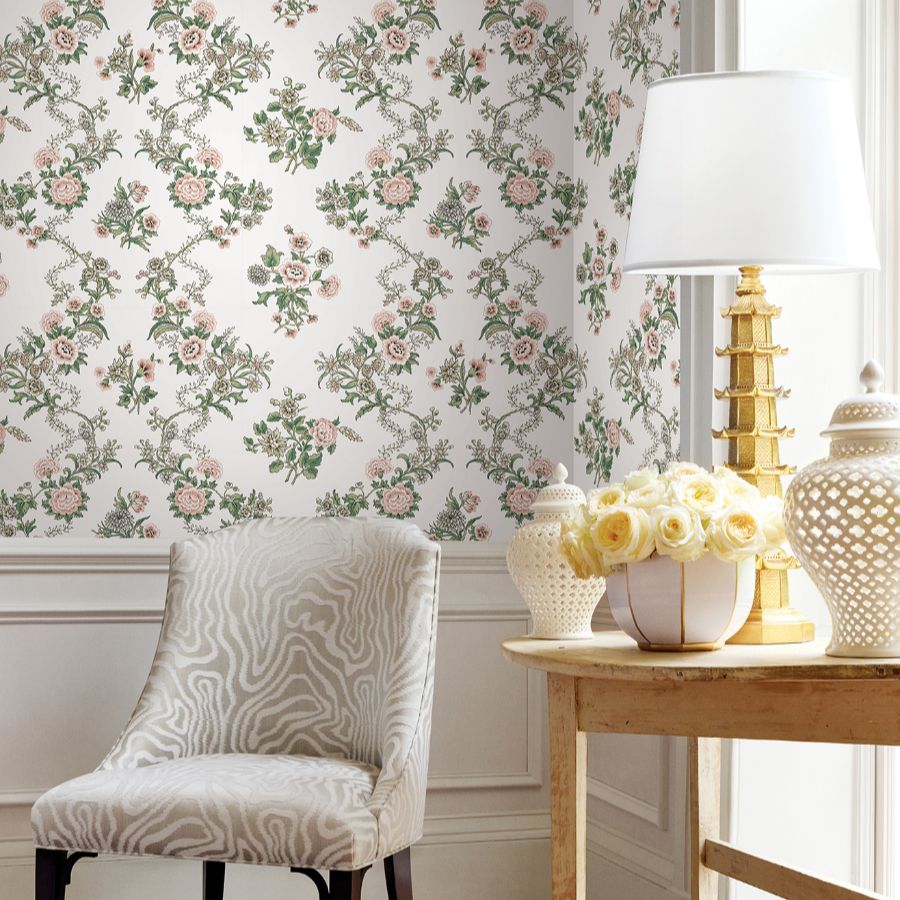Purchase Vp1425 | Jardin, Genevieve Blush Floral Trail - Antonina Vella Wallpaper
