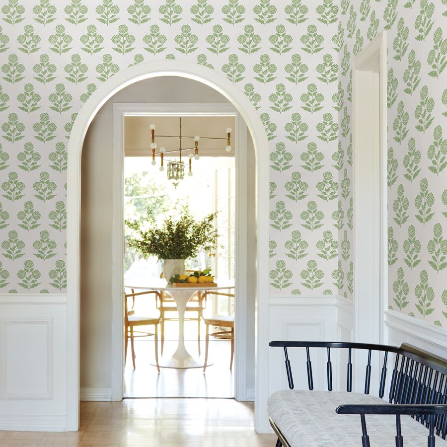 Purchase Vp1436 | Jardin, Souci Green Marigolds - Antonina Vella Wallpaper
