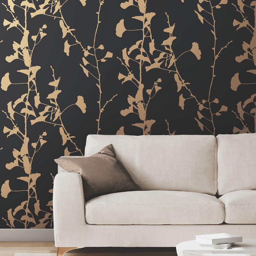 Purchase Vr1512 | Caviar, Ginkgo Silhouette - Ronald Redding Wallpaper