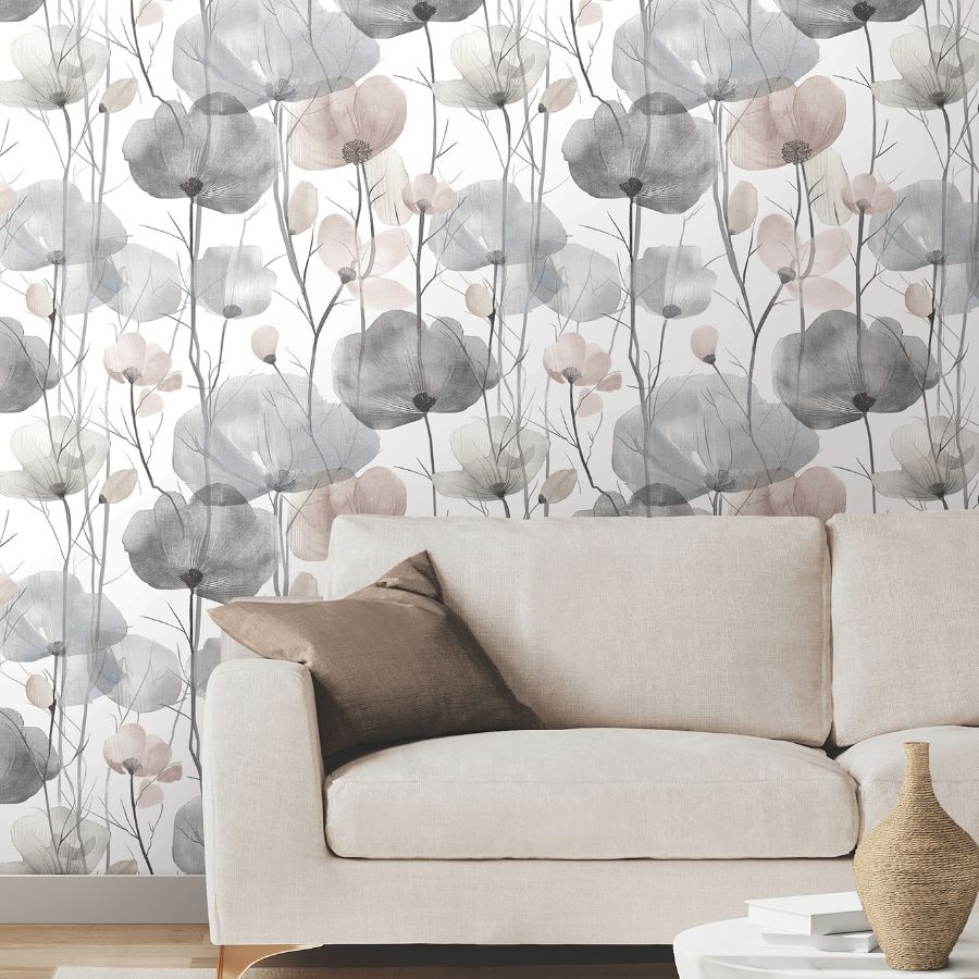 Purchase Vr1534 | Caviar, Cotswolds Poppies - Ronald Redding Wallpaper