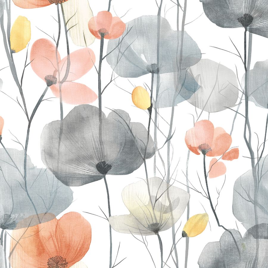 Purchase Vr1537 | Caviar, Cotswolds Poppies - Ronald Redding Wallpaper