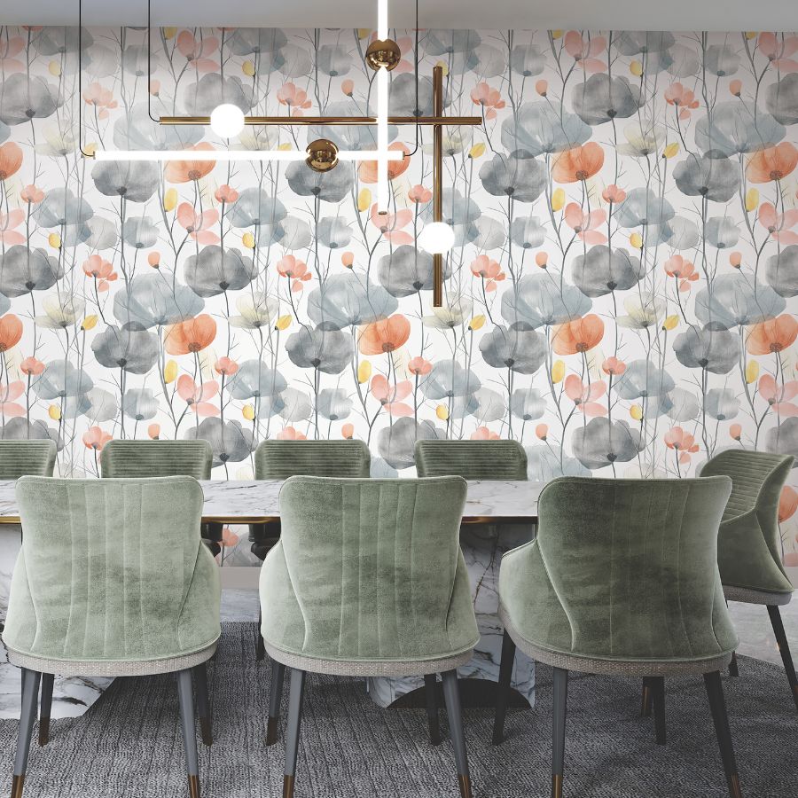 Purchase Vr1537 | Caviar, Cotswolds Poppies - Ronald Redding Wallpaper