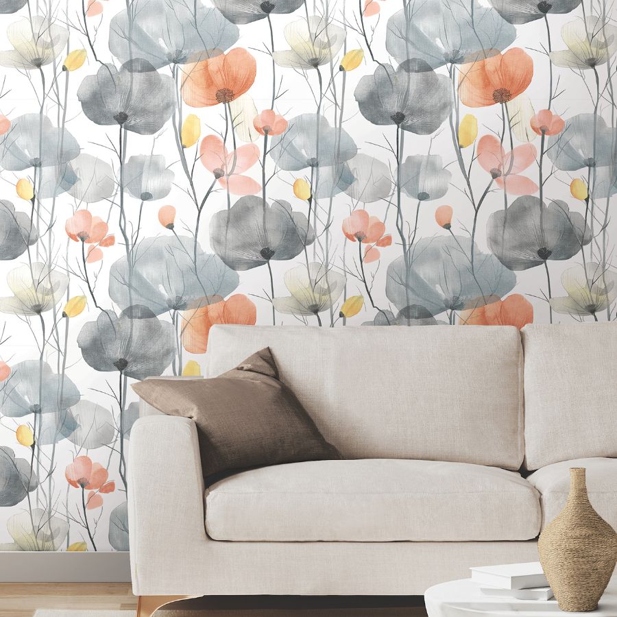 Purchase Vr1537 | Caviar, Cotswolds Poppies - Ronald Redding Wallpaper
