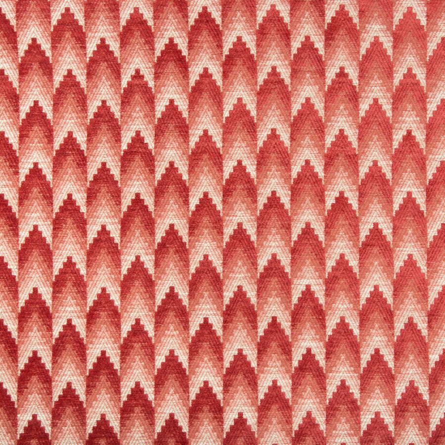 Sample 8019118-19 Ventron Woven Red Flamestitch Brunschwig and Fils Fabric