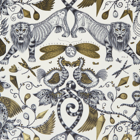 W0100/02 | Extinct Yellow Animals - Clarke And Clarke Wallpaper