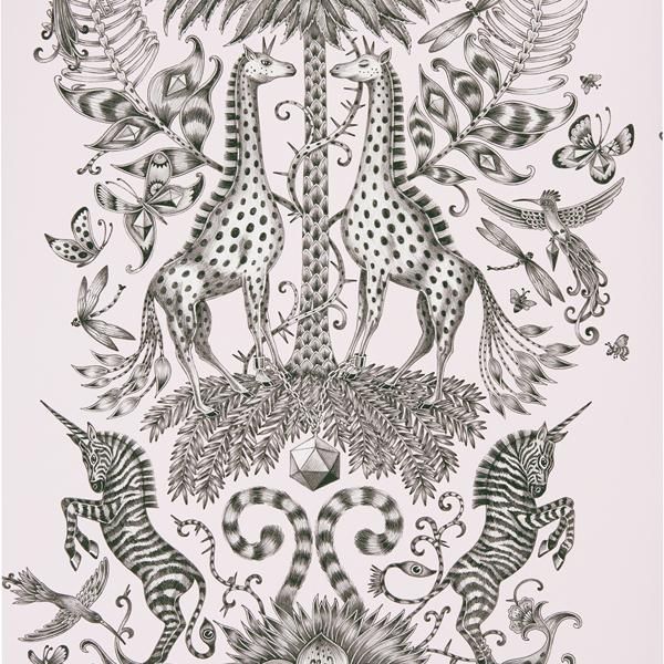 Sample W0102/07 Kruger Pink Animals Clarke And Clarke Wallpaper