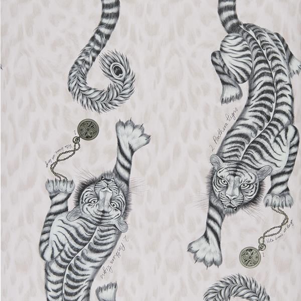 Sample W0105/04 Tigris Pink Animals Clarke And Clarke Wallpaper