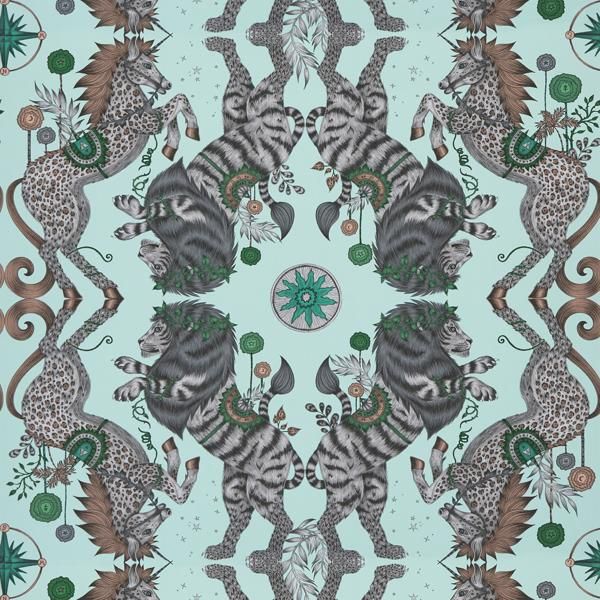 Sample W0113/01 Caspian Wp Blue Animal/Insect Clarke And Clarke Wallpaper